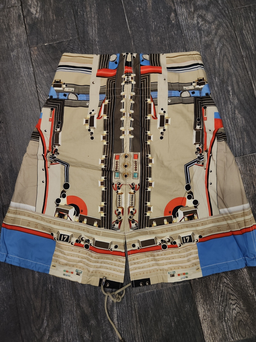 Givenchy Multicolor Geometric Drawstring Shorts Kilt - Picture 8 of 14